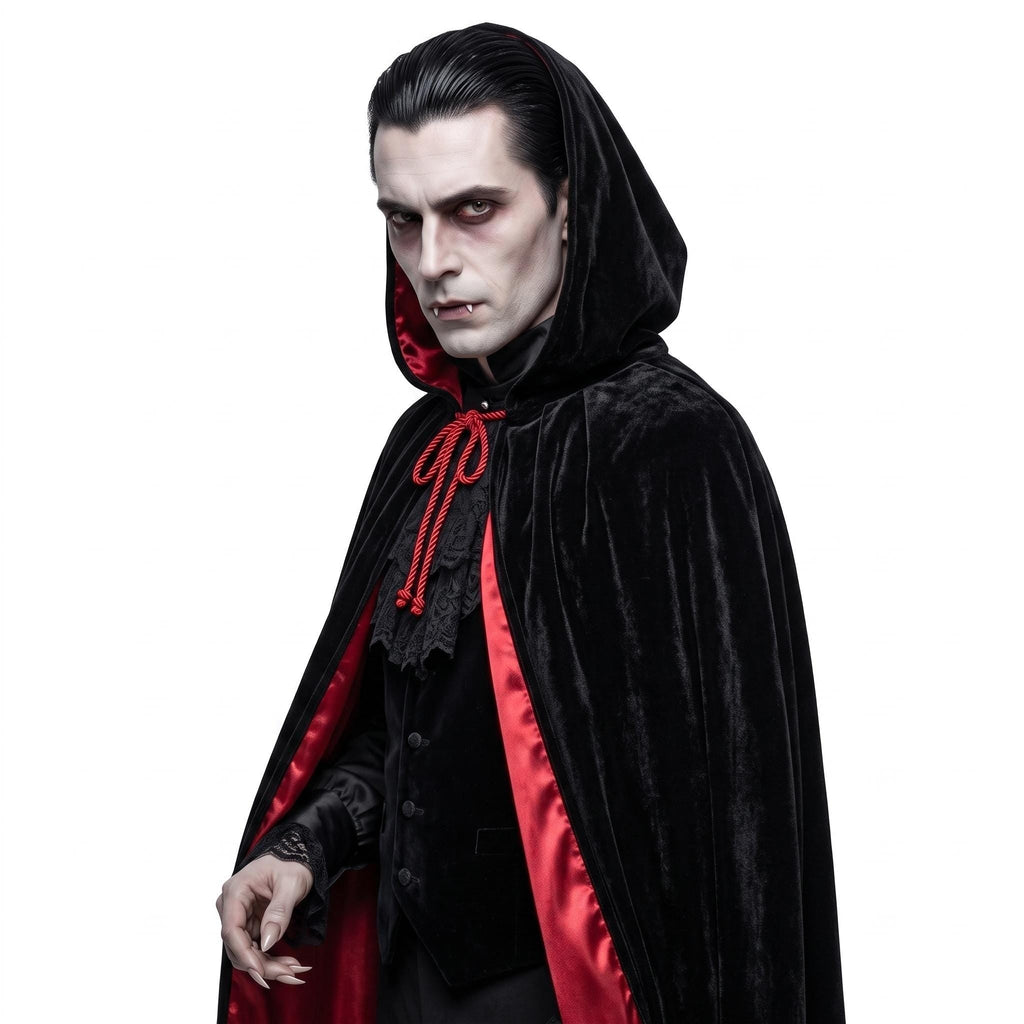 Hooded Halloween Cosplay Costume | Dracula Cloak | Gothic Vampire Costume Cape - Timber AND Hide