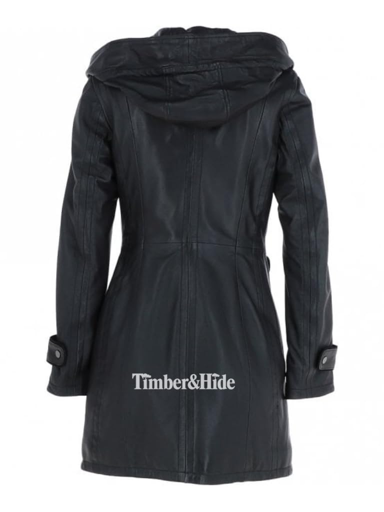 Hooded Leather Coat For Women - Timber AND Hide