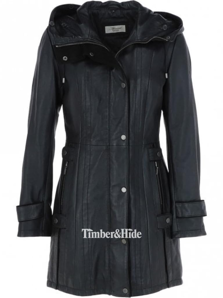 Hooded Leather Coat For Women - Timber AND Hide