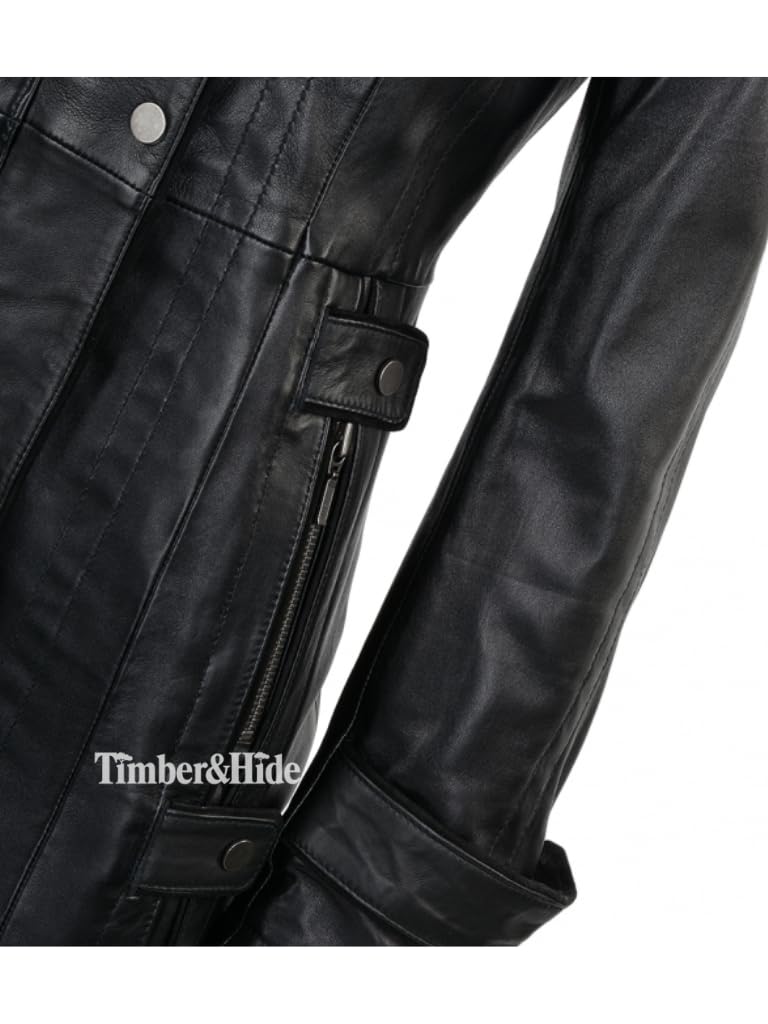 Hooded Leather Coat For Women - Timber AND Hide