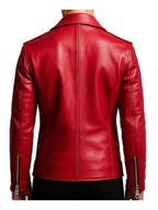 Isaac Red Leather Jacket - Leather Jacket for Men Red