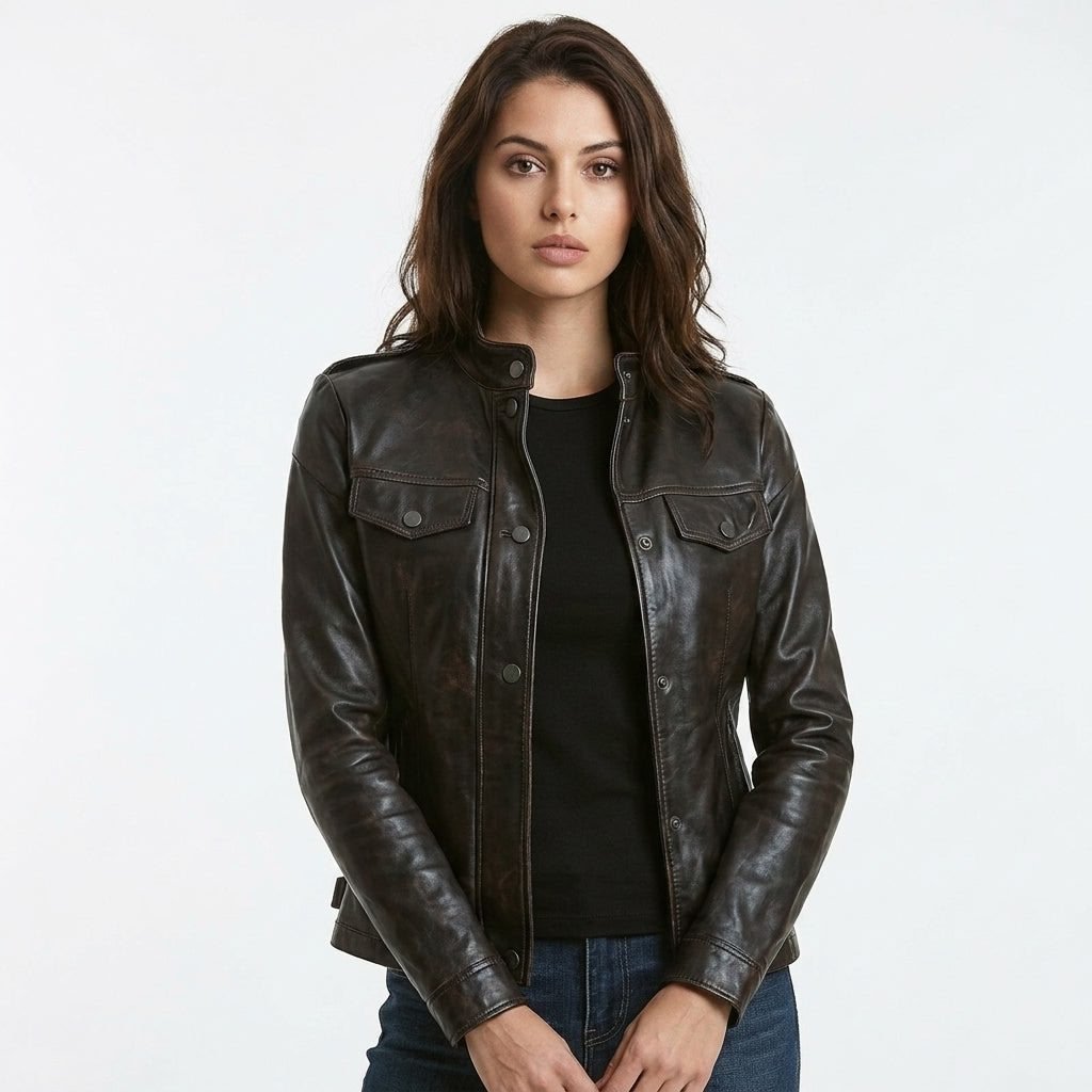 Isabella Women’s Black Leather Jacket - Timber AND Hide