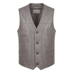 Izaiah Grey Leather Vest for Men - Timber AND Hide