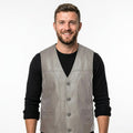 Izaiah Grey Leather Vest for Men - Timber AND Hide