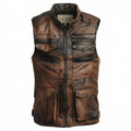 Jack Brown Distressed Leather Vest - Timber AND Hide