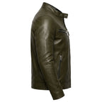 James Leather Green Jacket - Men Leather Jacket Green - Timber AND Hide