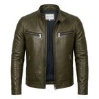 James Leather Green Jacket - Men Leather Jacket Green - Timber AND Hide