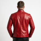 Joshua Red Leather Jacket - Leather Jacket for Men Red - Timber AND Hide