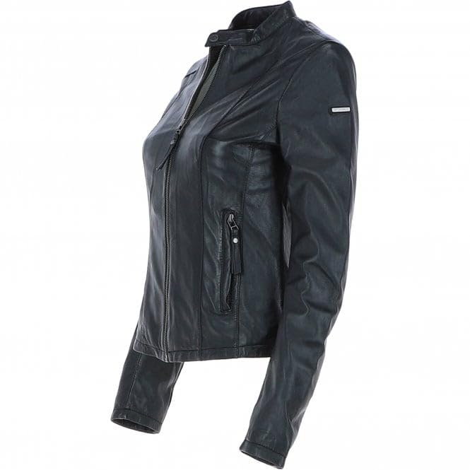 Ladies' Beige Genuine Leather Moto Jacket - Timber AND Hide