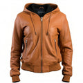 Leather Jacket Women Brown with Hood - Timber AND Hide