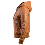 Leather Jacket Women Brown with Hood - Timber AND Hide