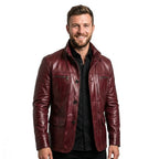 Louie Red Leather Jacket - Leather Jacket for Men Red - Timber AND Hide