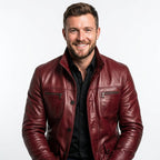 Louie Red Leather Jacket - Leather Jacket for Men Red - Timber AND Hide