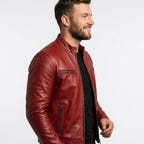 Lucas Red Leather Jacket - Leather Jacket for Men Red - Timber AND Hide