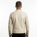 Mason white Leather Jacket - Men Leather Jacket white - Timber AND Hide