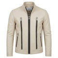 Mason white Leather Jacket - Men Leather Jacket white - Timber AND Hide