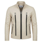 Mason white Leather Jacket - Men Leather Jacket white - Timber AND Hide