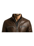 Mateo Leather Brown Jacket - Men Leather Jacket Brown