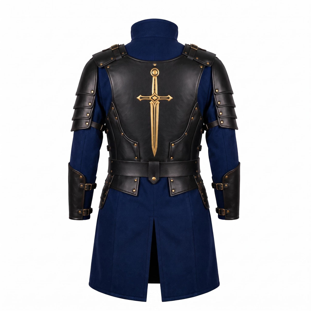 Medieval Knight Wool Coat with Leather Armor | Fantasy LARP Jacket Costume - Timber AND Hide