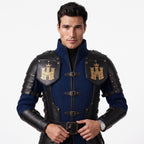 Medieval Knight Wool Coat with Leather Armor | Fantasy LARP Jacket Costume - Timber AND Hide