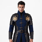 Medieval Knight Wool Coat with Leather Armor | Fantasy LARP Jacket Costume - Timber AND Hide