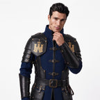 Medieval Knight Wool Coat with Leather Armor | Fantasy LARP Jacket Costume - Timber AND Hide