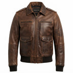 Men 90's Vintage Bomber Leather Jacket - Timber AND Hide