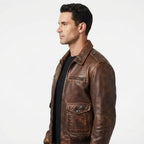 Men 90's Vintage Bomber Leather Jacket - Timber AND Hide