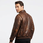 Men 90's Vintage Bomber Leather Jacket - Timber AND Hide