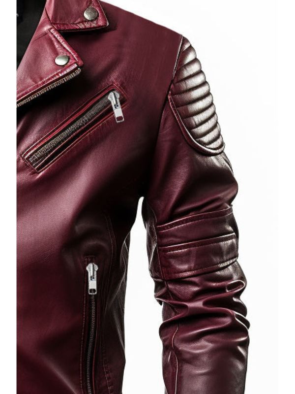 Men’s Angel Maroon Designer Leather Jacket