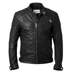 Men Black Biker Leather Jacket - Timber AND Hide
