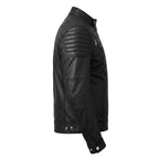 Men Black Biker Leather Jacket - Timber AND Hide