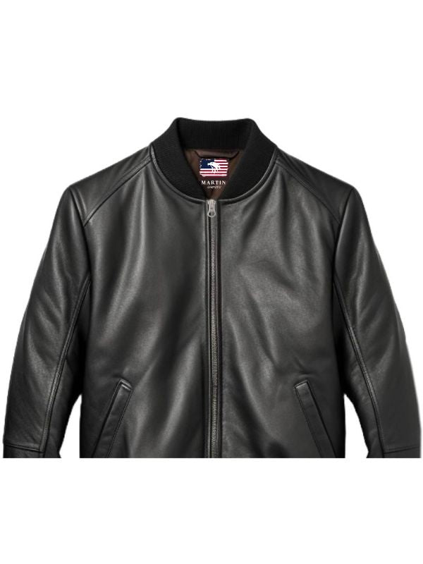 Men Leather Jacket Black Bomber – Leather Jacket Men