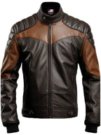 Men’s Black and Brown Biker Stylish Leather Jacket