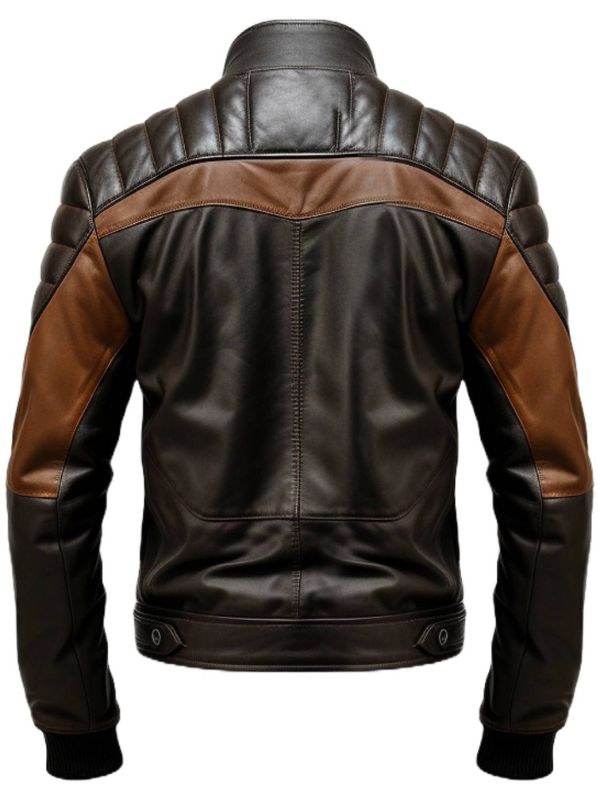 Men’s Black and Brown Biker Stylish Leather Jacket