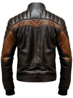 Men’s Black and Brown Biker Stylish Leather Jacket