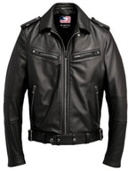 Men’s Black Leather Jacket - Biker Black Jacket