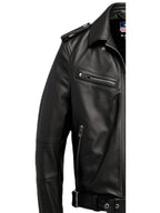 Men’s Black Leather Jacket - Biker Black Jacket