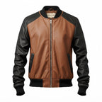 Men Brown Leather Bomber Jacket – Brown Leather Jacket Men - Timber AND Hide