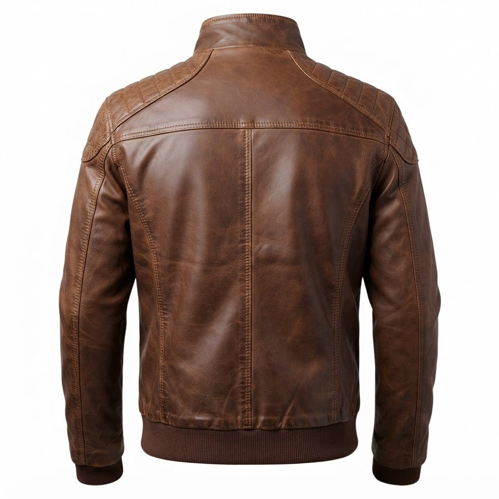 Men Brown Leather Bomber Jacket – Jordan Brown Leather Jacket - Timber AND Hide