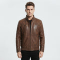 Men Brown Leather Bomber Jacket – Jordan Brown Leather Jacket - Timber AND Hide