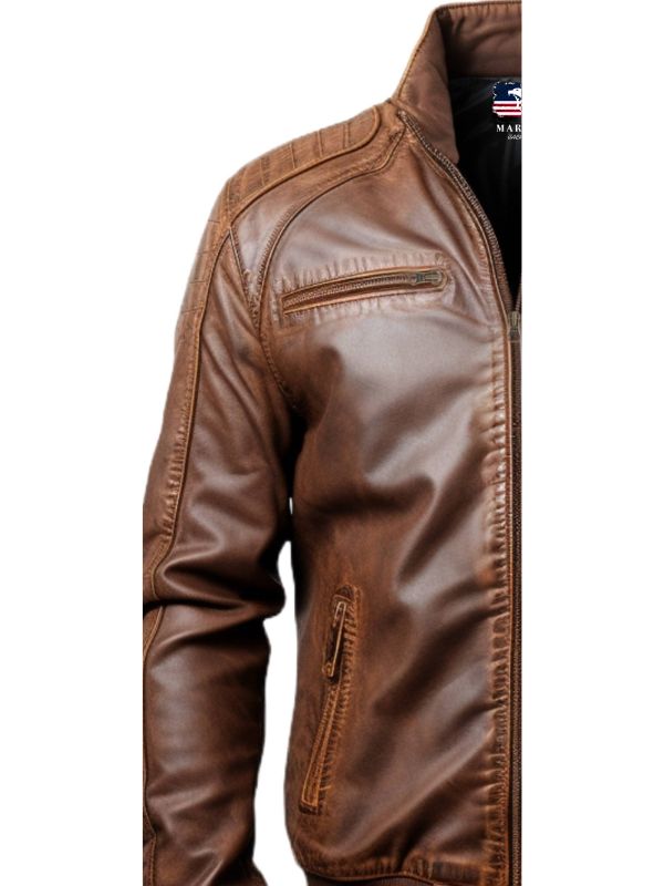Men Brown Leather Bomber Jacket – Jordan Brown Leather Jacket