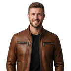 Men Brown Leather Jacket - Leather Jacket Brown - Timber AND Hide