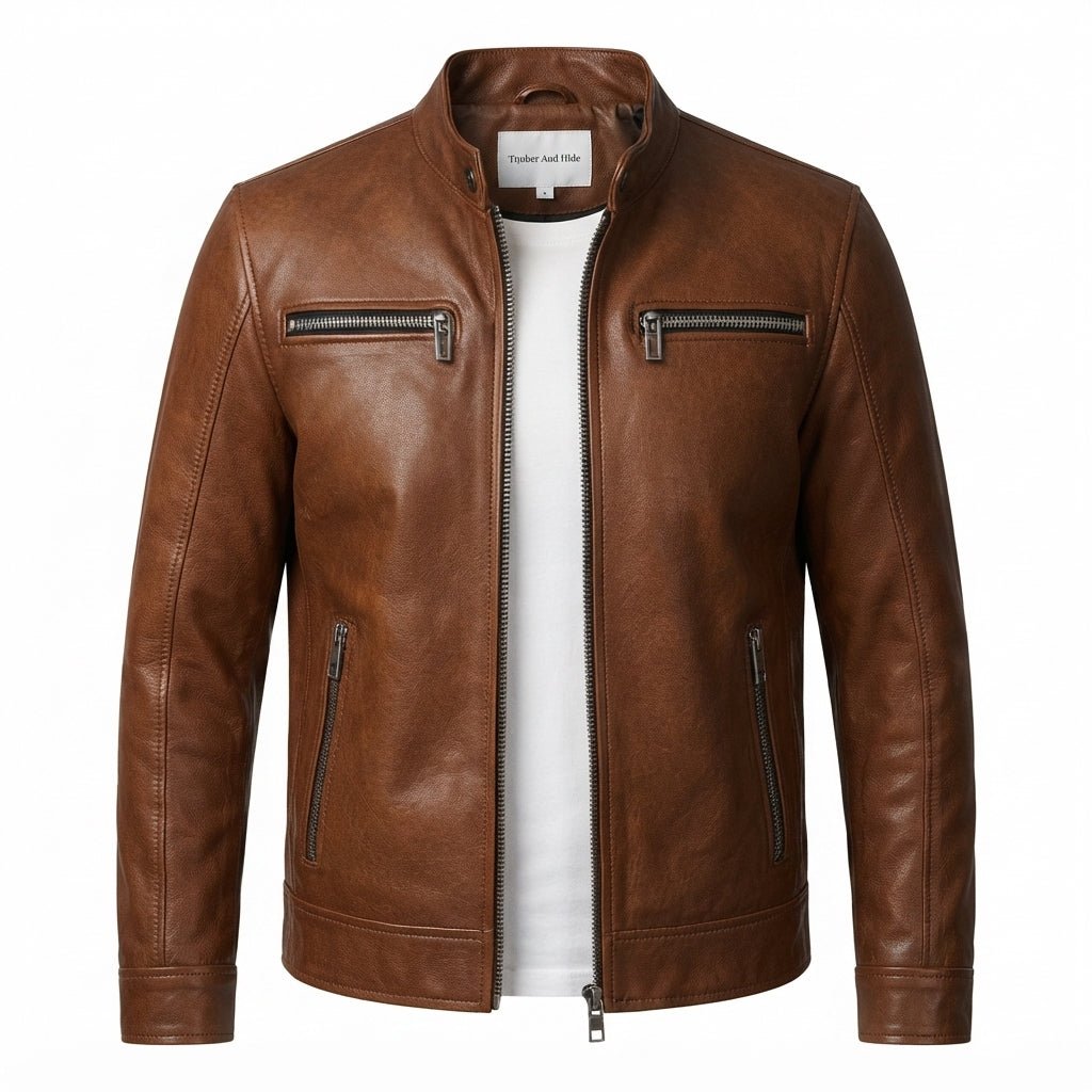 Men Brown Leather Jacket - Leather Jacket Brown - Timber AND Hide
