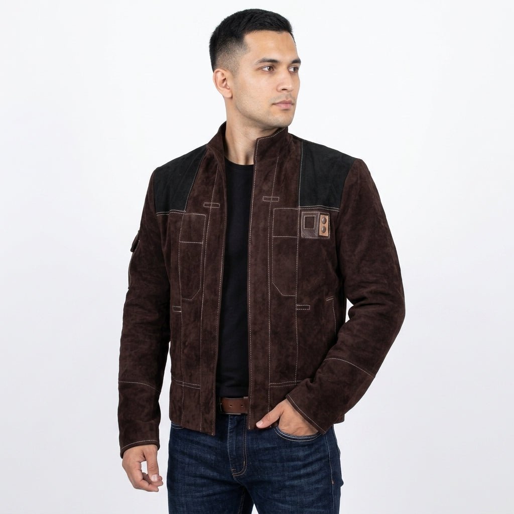 Men Casual Suede Leather Jacket - Dark Brown - Timber AND Hide