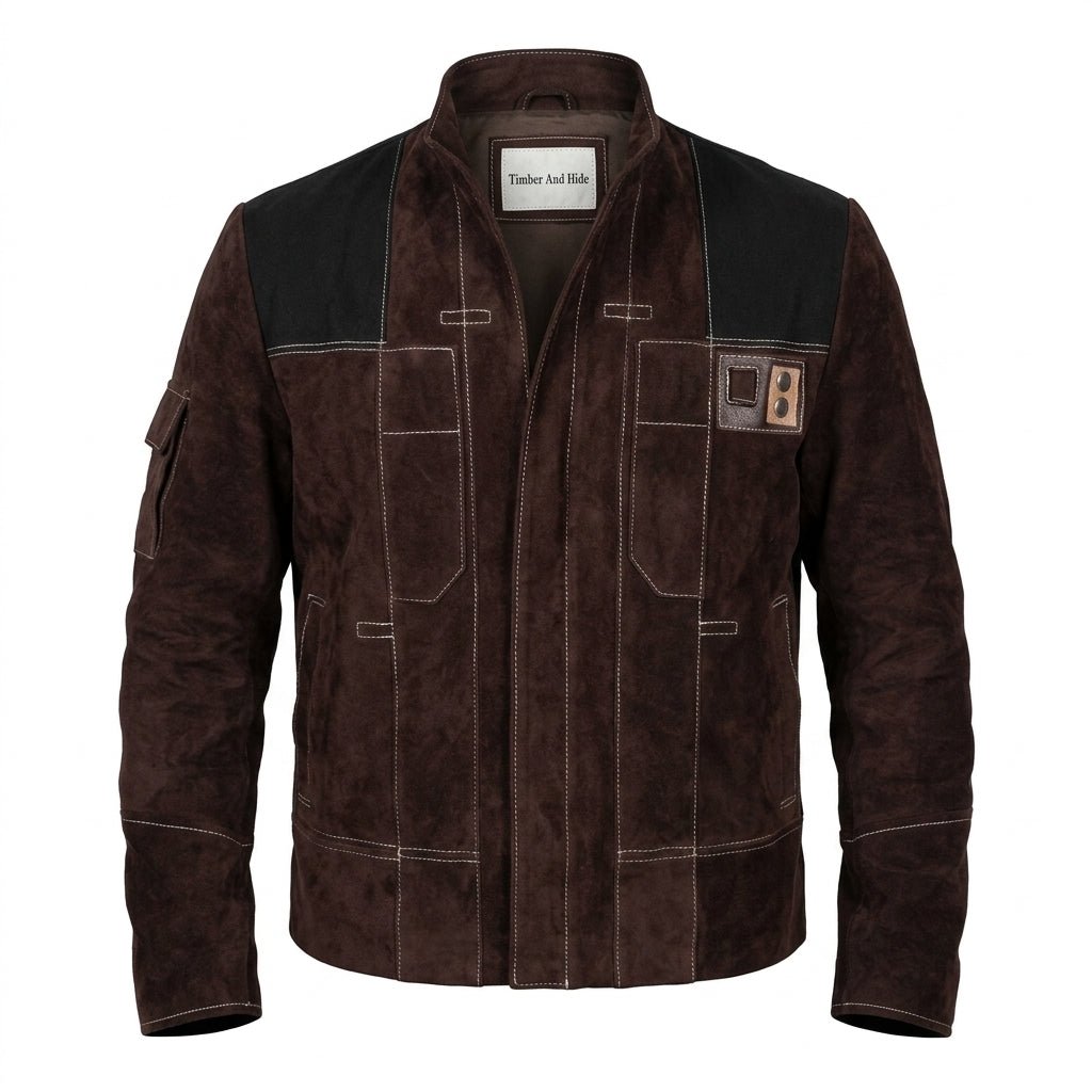 Men Casual Suede Leather Jacket - Dark Brown - Timber AND Hide