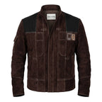 Men Casual Suede Leather Jacket - Dark Brown - Timber AND Hide