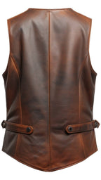 Men Classic Brown Leather Vest - Timber AND Hide