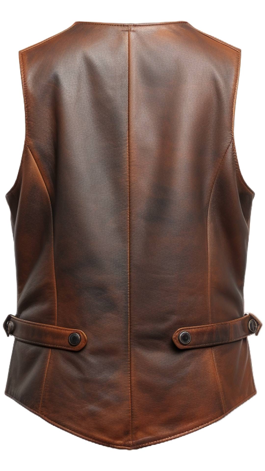 Men Classic Brown Leather Vest - Timber AND Hide