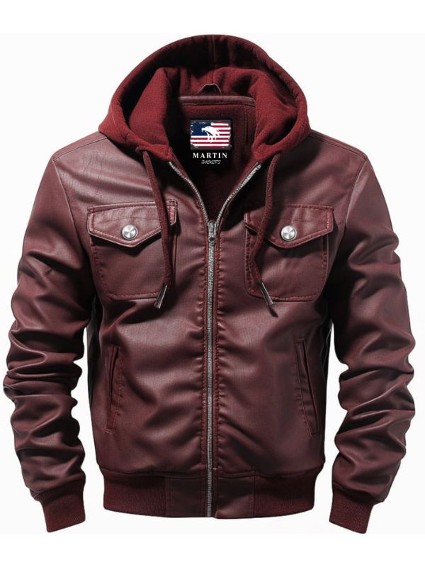 Men’s Classic Maroon Designer Biker Leather Jacket